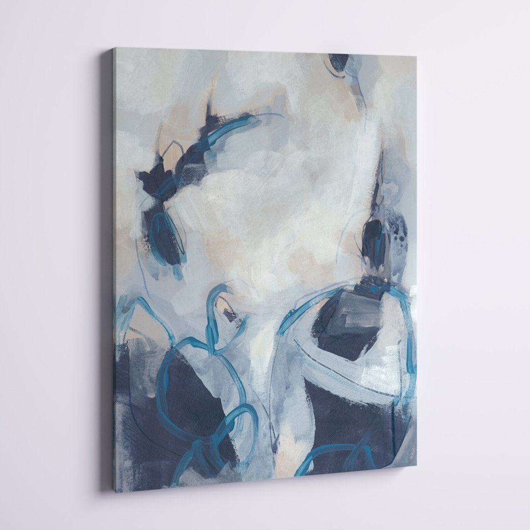 Blue Process I' - Painting Print on Canvas Etta Avenue™ Size: 48" H x 36" W x 1" D Format: Wrapped Canvas