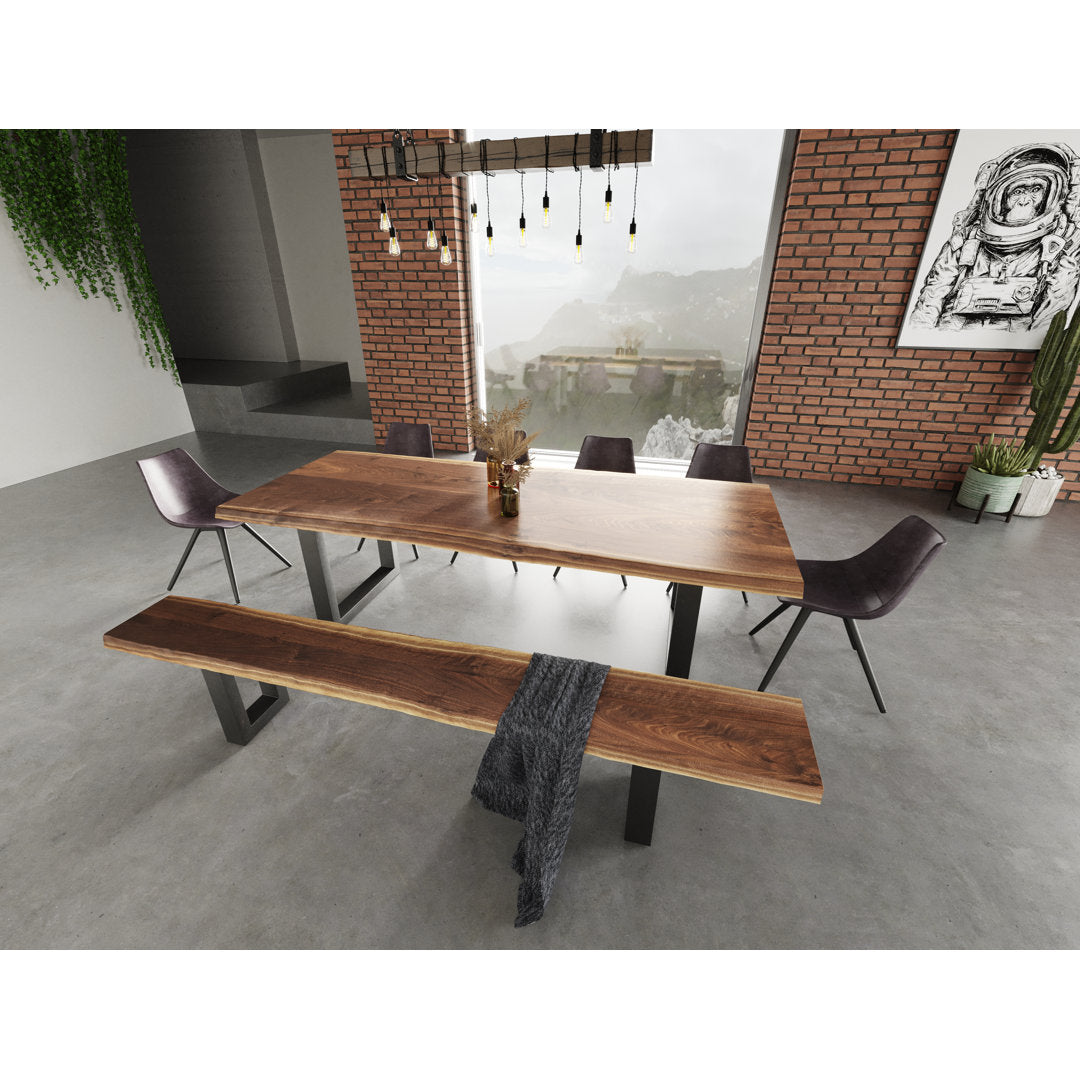 Lemay Iron Trestle Dining Table Union Rustic Size: 30" H x 79" L x 39" W