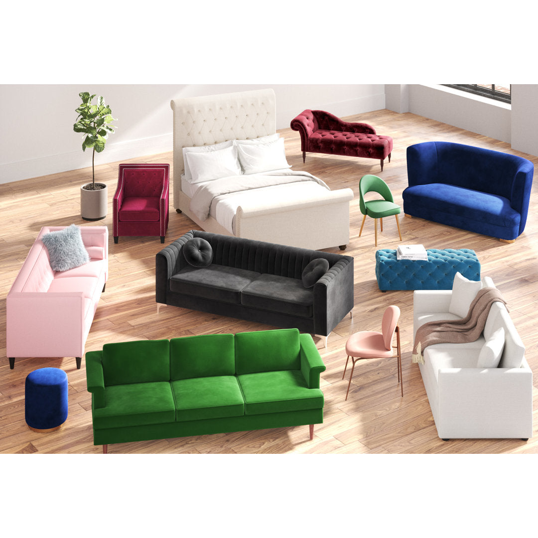 Kannon Tufted Right-Arm Chaise Lounge Willa Arlo™ Interiors Fabric: Burgundy Velvet