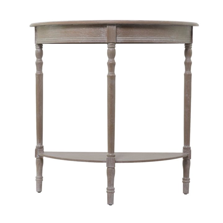 Mcbroom Wood Half Moon 1 Shelf Console Table Ophelia & Co. Color: Light Brownish Gray