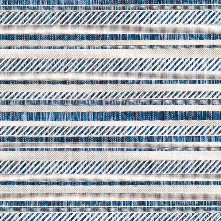 Bellino Striped Denim Indoor/Outdoor Area Rug Beachcrest Home™ Rug Size: Round 7'10"