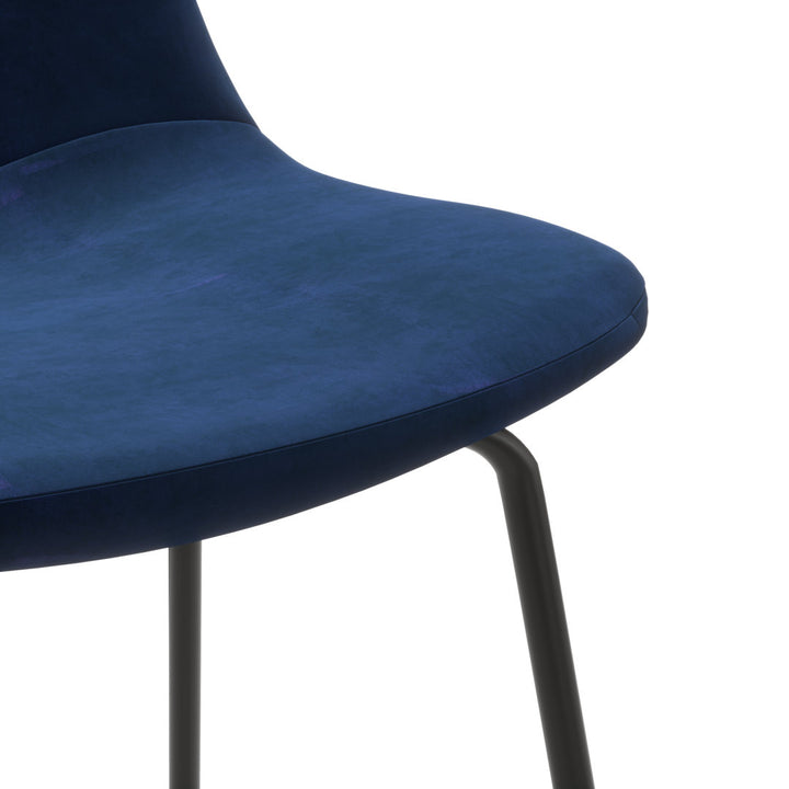 Kody Upholstered Bar & Counter Stool (Set of 2) AllModern Color: Bella Ink Performance Velvet Seat Height: Counter Stool (23.5" Seat Height)