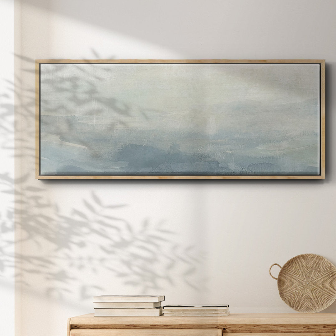 Tone Scape V- Framed Canvas Wrought Studio™ Frame Color: Natural Size: 24" H x 60" W x 1.5" D