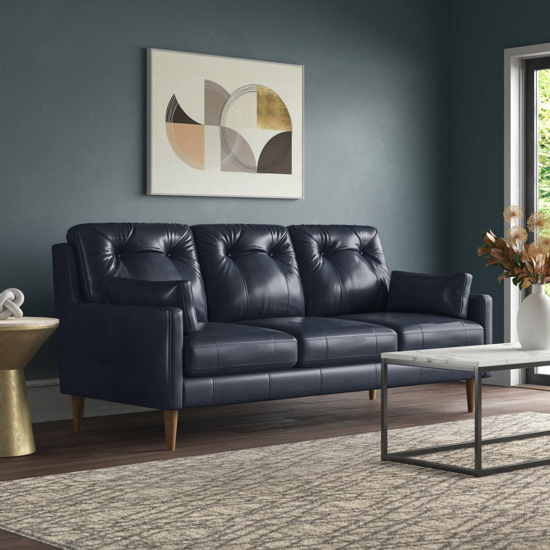 Antone 81" Square Arm Sofa Mercury Row® Fabric: Navy
