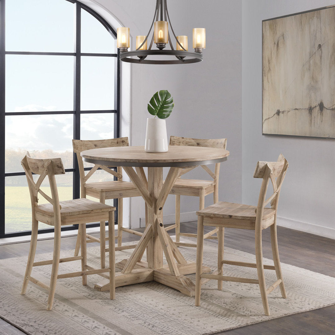 Eugley Pedestal Dining Table Sand & Stable™ Size: Counter Height (36" Height)
