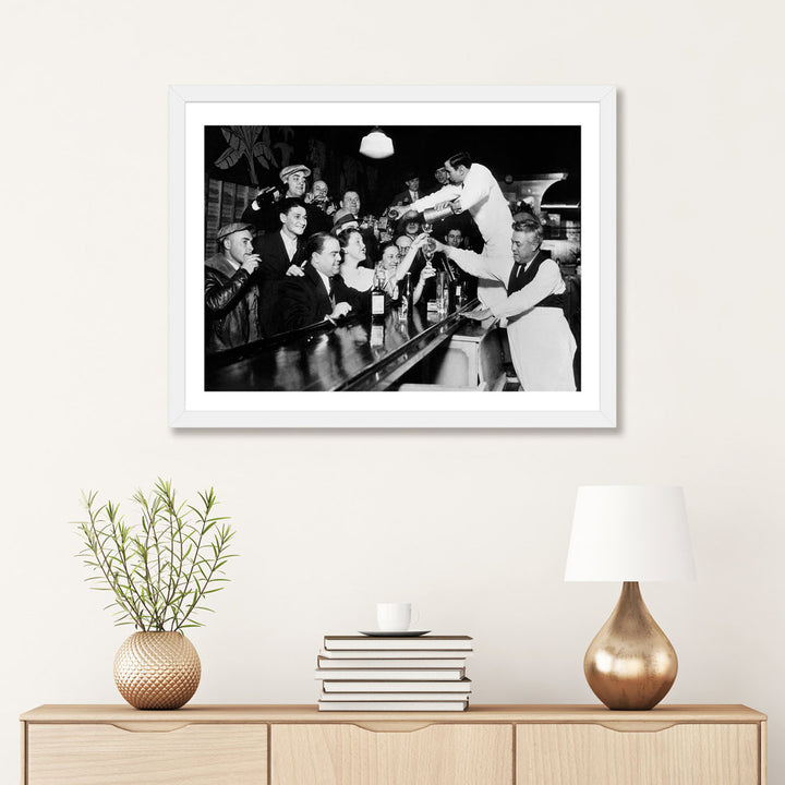 End of the Prohibition Party - Photograph Print East Urban Home Size: 24" H x 32" W x 1" D Format: White Framed Paper