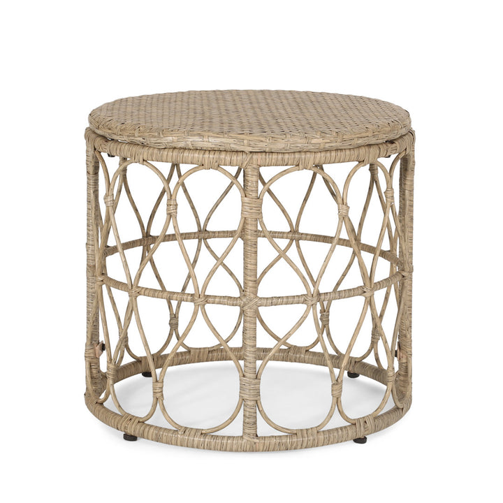 Abagaile Outdoor Wicker Side Table Bay Isle Home™ Color: Light Brown