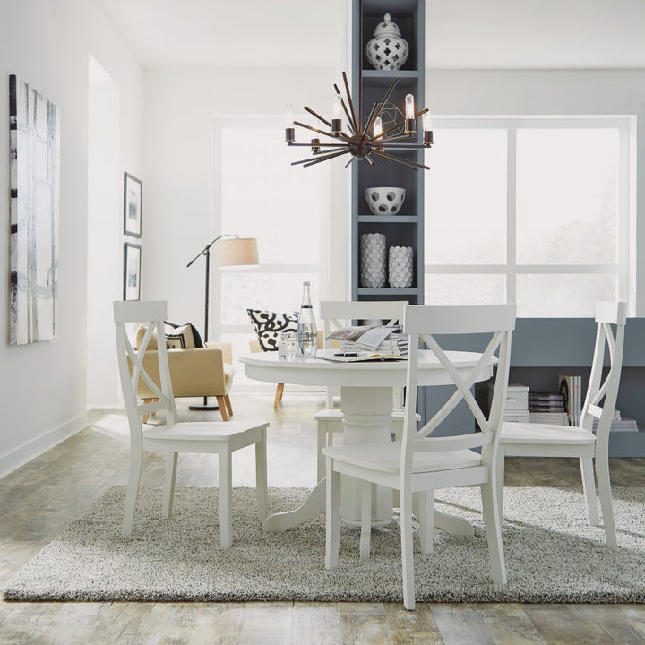 Standridge 42'' Solid Wood Pedestal Dining Table August Grove® Color: Off-White
