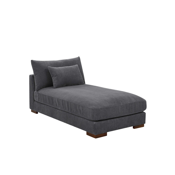 Ayvion Upholstered Chaise Lounge Wade Logan® Fabric: Gray Corduroy