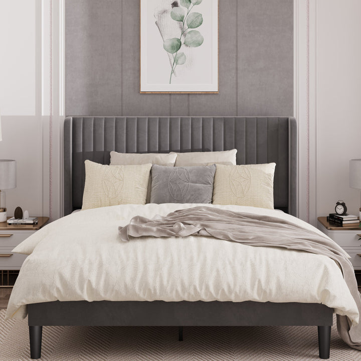 Candler Upholstered Platform Bed with Wingback Willa Arlo™ Interiors Color: Gray Size: Full