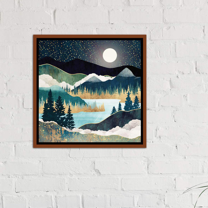 'Star Lake' by SpaceFrog Designs - Print East Urban Home Size: 26" H x 26" W x 1.5" D Format: Classic Wood Framed Canvas