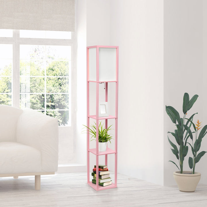 Abeyta 62.75" Column Floor Lamp Mercury Row® Teen Base Finish: Light Pink, Bulb Included: No