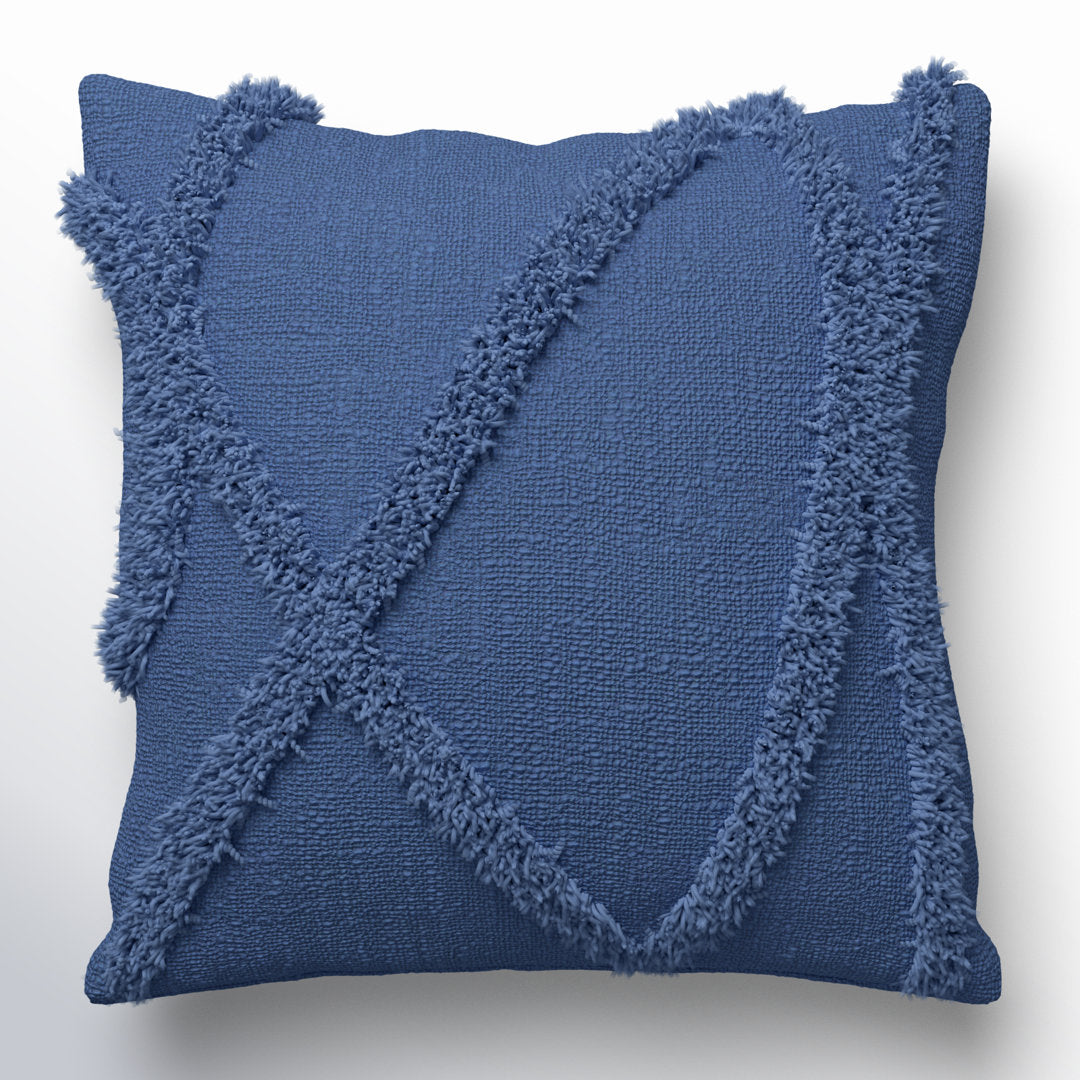 Tracey Square Cotton Pillow Cover & Insert AllModern Color: Blue Size: 24"H x 24"W Shape: Square