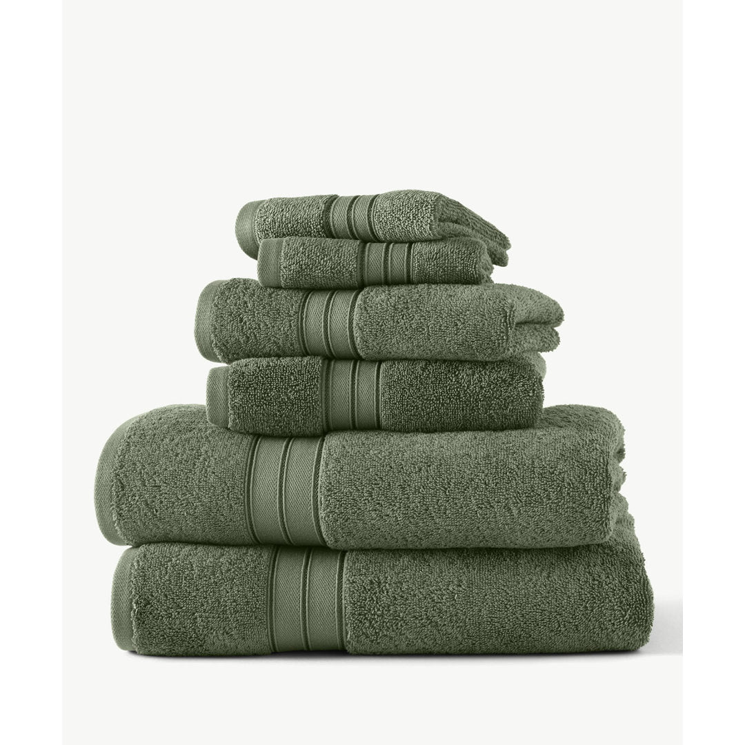 Blue Loom Liam 6Pc Towel Set, Cranberry, (Multipack) Blue Loom Color: Green