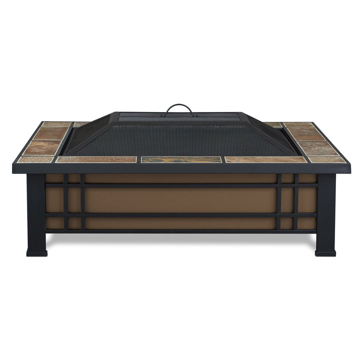 Hamilton Steel Wood Burning Fire Pit Table Real Flame