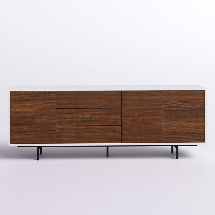 Anirvin TV Stand for TVs up to 88" Wade Logan® Color: White/Walnut/Black