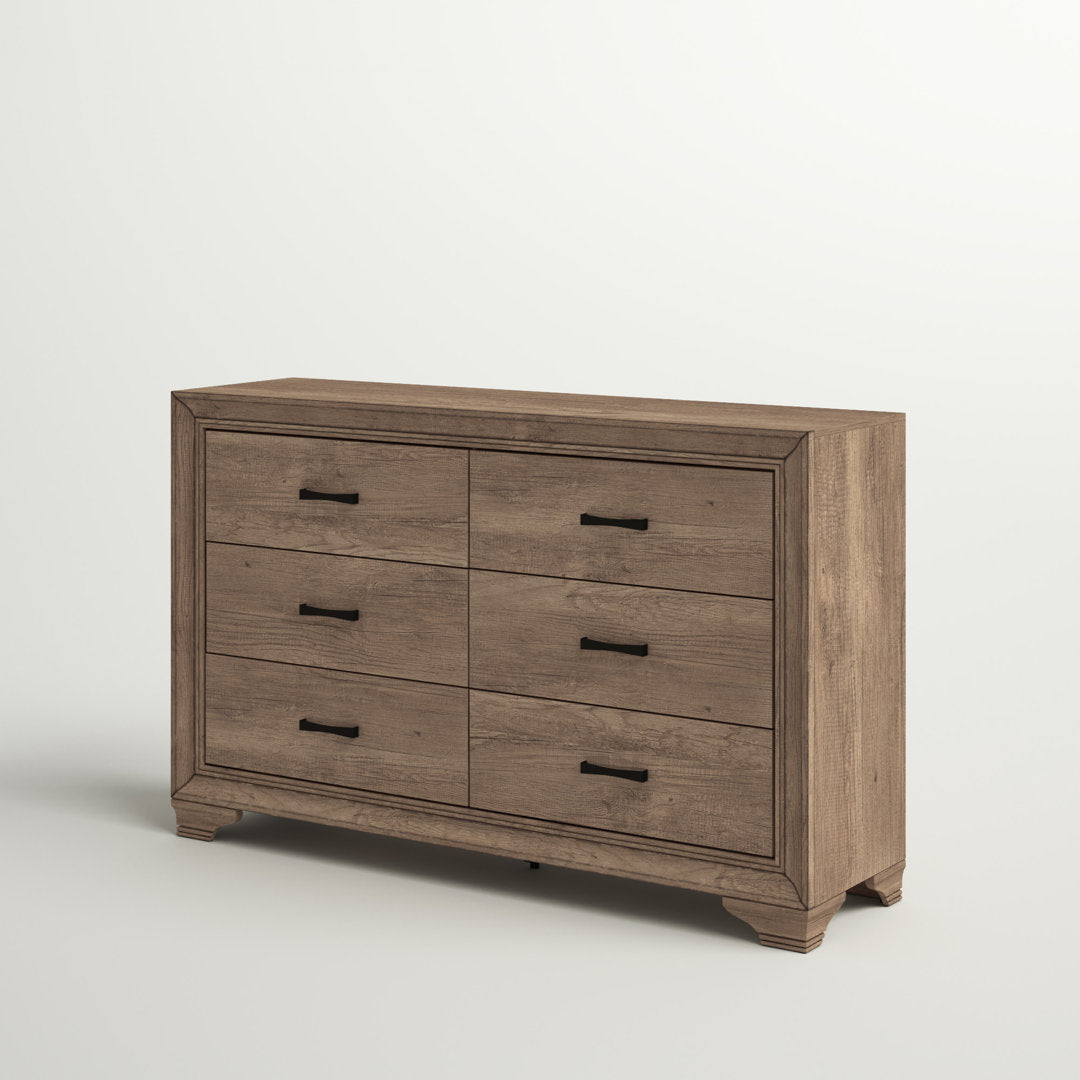 Eleora 6 Drawer 58" W Double Dresser Sand & Stable™