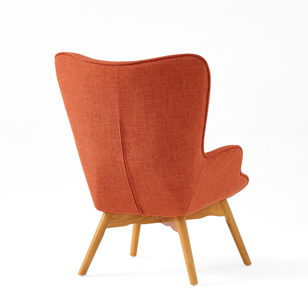 Dayon 68.58Cm Wide Tufted Polyester Lounge Chair and Ottoman George Oliver Fabric: Orange  Polyester Blend