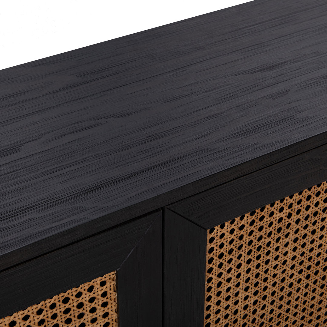 Genie Solid Wood 4 - Door Sideboard Joss & Main Color: Black