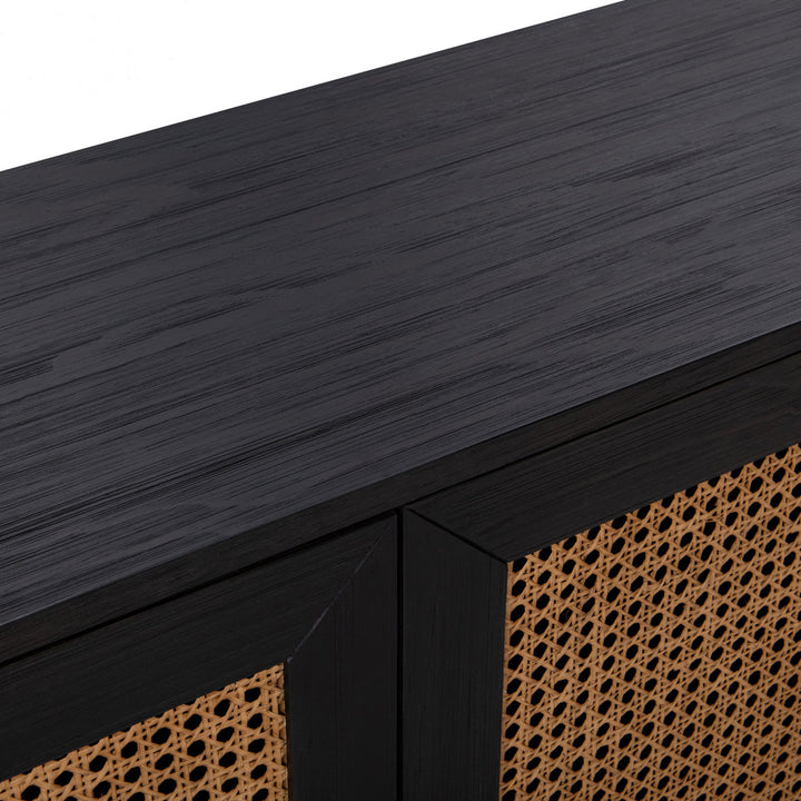 Genie Solid Wood 4 - Door Sideboard Joss & Main Color: Black