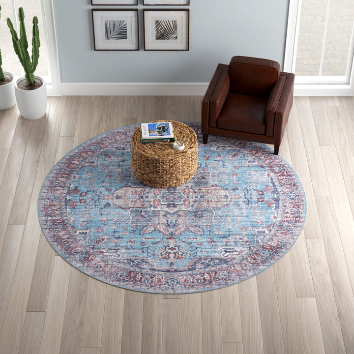 Heffington Blue Moon Maahru Rug Langley Street® Rug Size: Round 10'6"