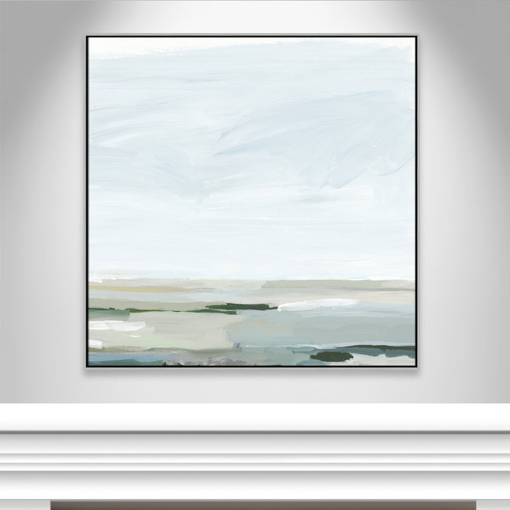 Pure Stillness - Floater Frame Painting Print on Canvas Joss & Main Size: 46.5" H x 46.5" W x 2" D Format: Silver
