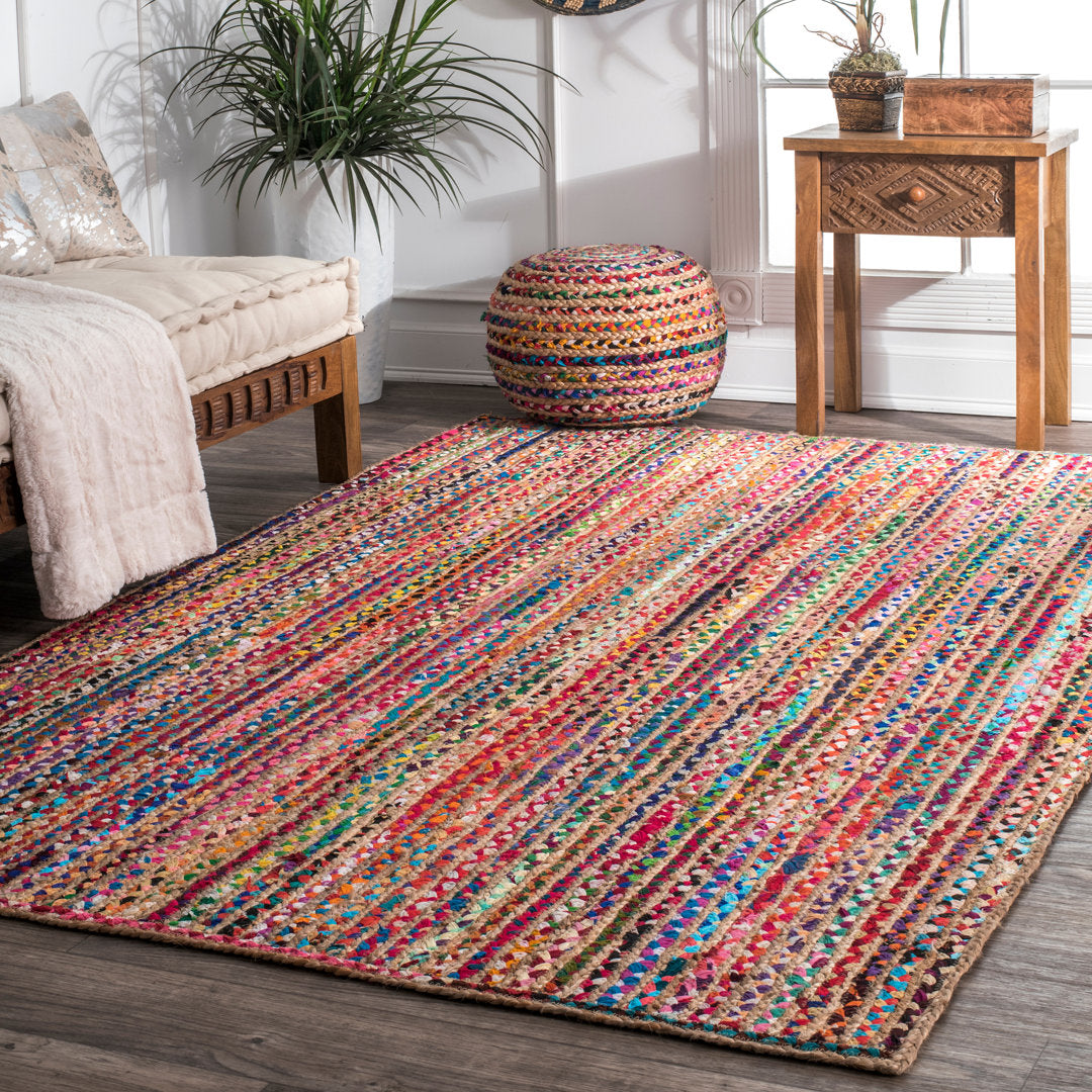 Lovetto Bohemian Handmade Braided Red Rug Bungalow Rose Rug Size: Rectangle 5' x 8'