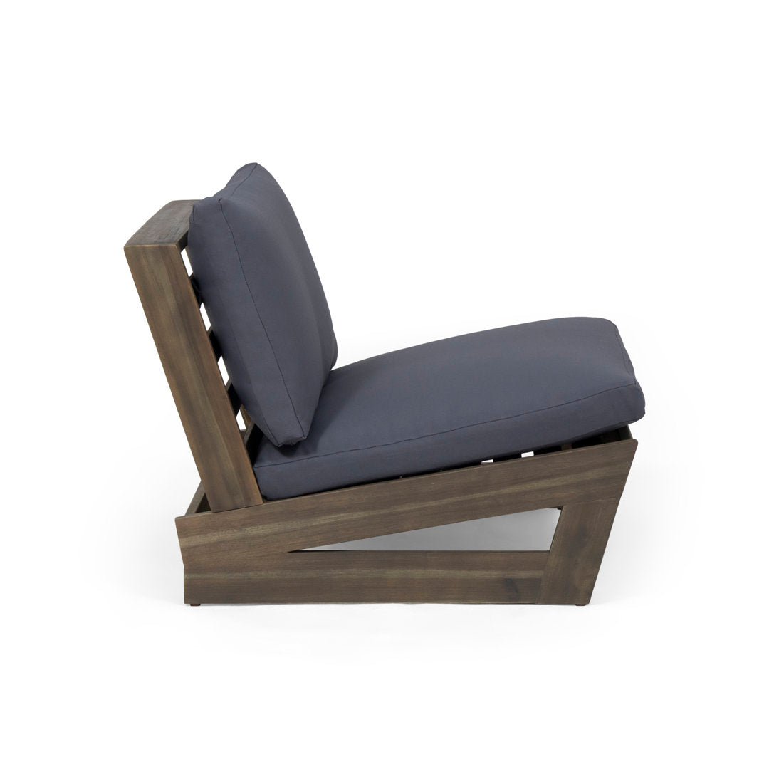 Louise Patio Chair with Cushions AllModern Frame Color/Cushion Color: Gray Frame/Dark Gray Cushion