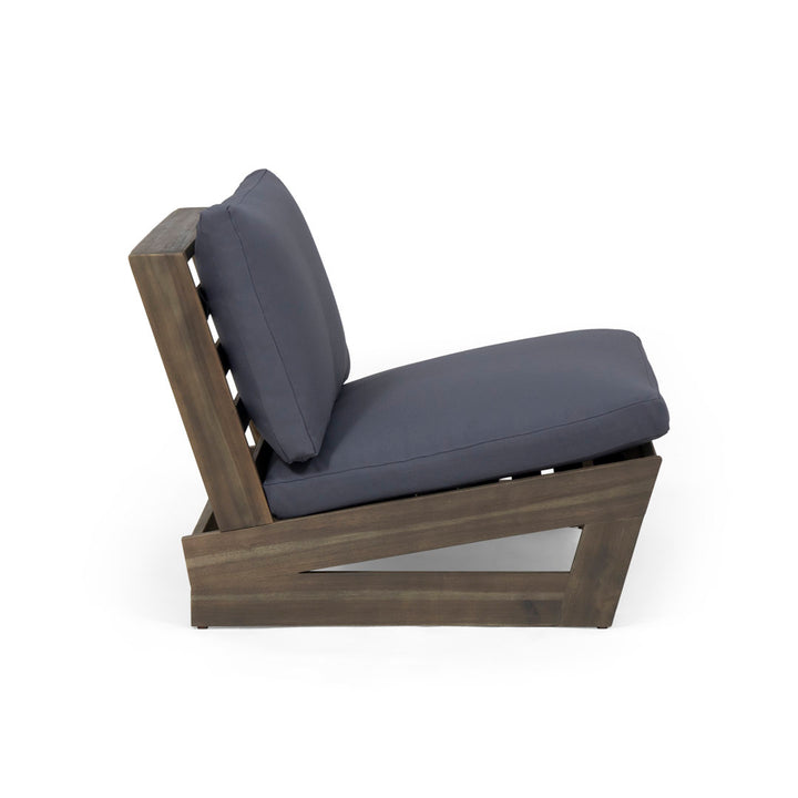 Louise Patio Chair with Cushions AllModern Frame Color/Cushion Color: Gray Frame/Dark Gray Cushion