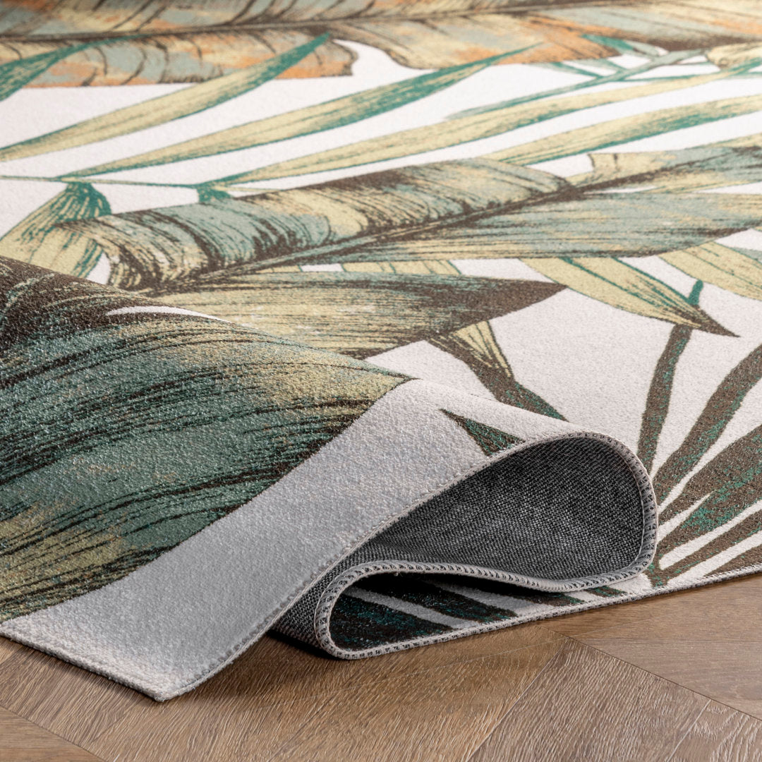 Elen SpinClean Machine Washable Natural Leaves Area Rug Bay Isle Home™ Rug Size: Rectangle 9' x 12'