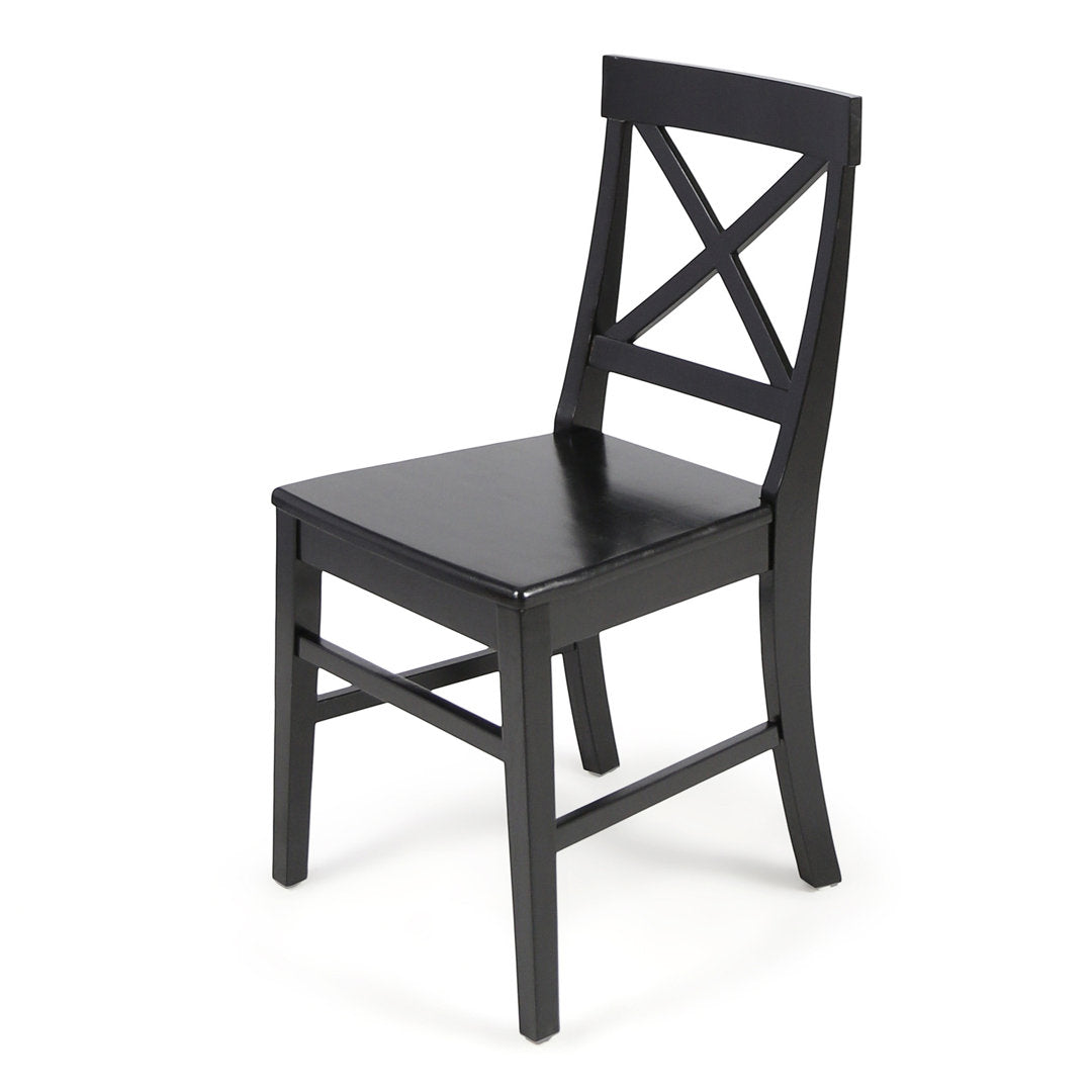 Hitz Solid Wood Cross Back Side Chair (Set of 2) Charlton Home® Color: Black