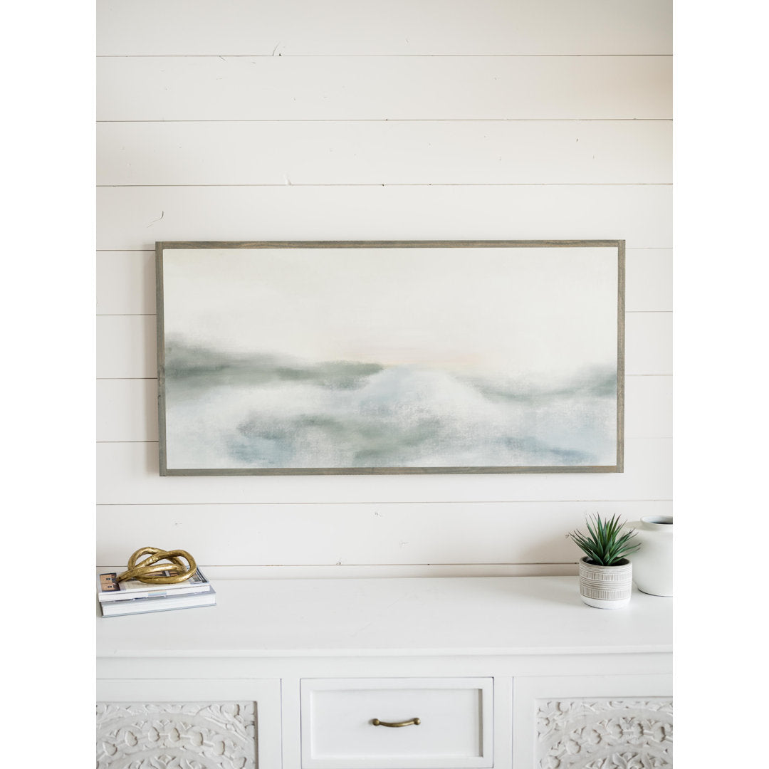 Morning Mercies Abstract Wood Framed Wall Art Orren Ellis Frame Color: Gray