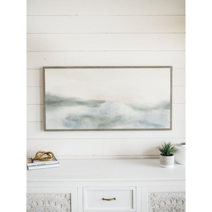Morning Mercies Abstract Wood Framed Wall Art Orren Ellis Frame Color: Gray