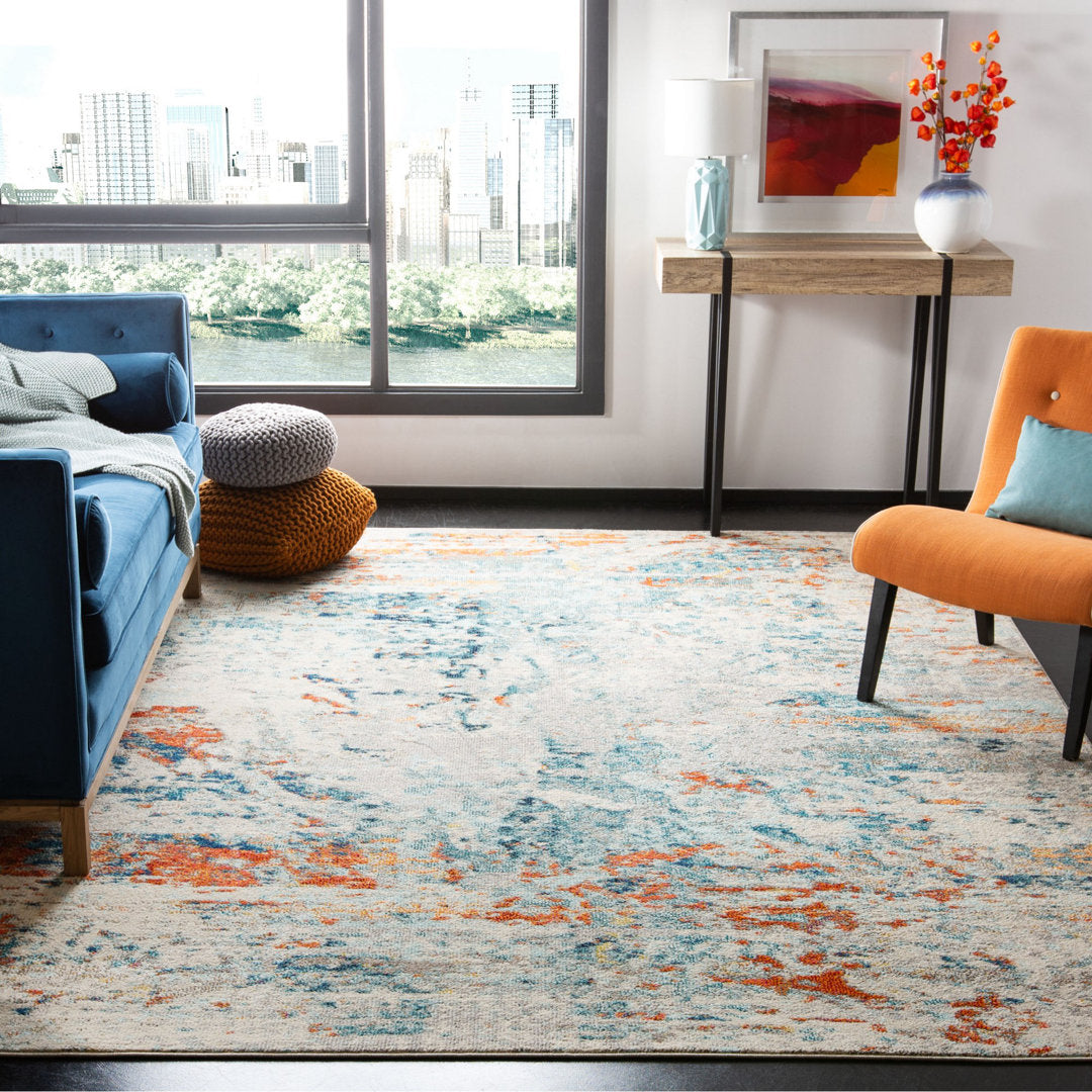 Felty Abstract Cream/Orange/Blue Rug Langley Street® Rug Size: Rectangle 3' x 5'