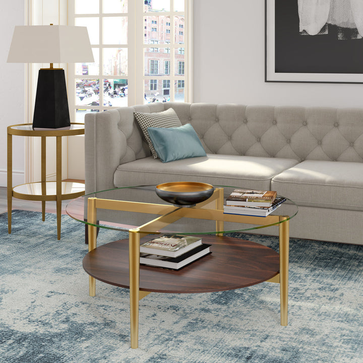 Otto 4 Legs Coffee Table with Storage Wade Logan® Table Base Color: Brown