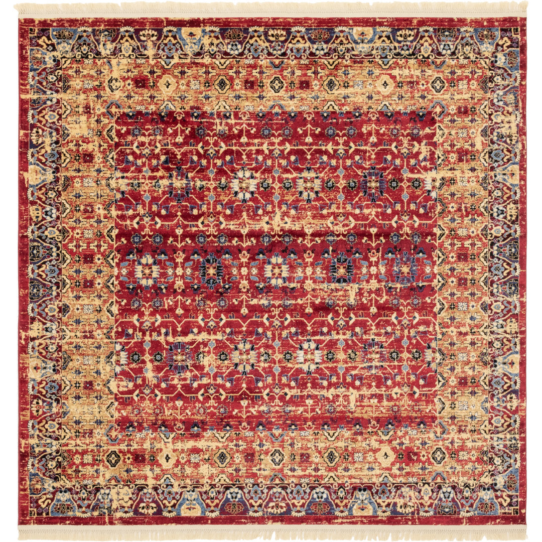Angeliya Oriental Red Area Rug Lark Manor™ Rug Size: Square 7'10"