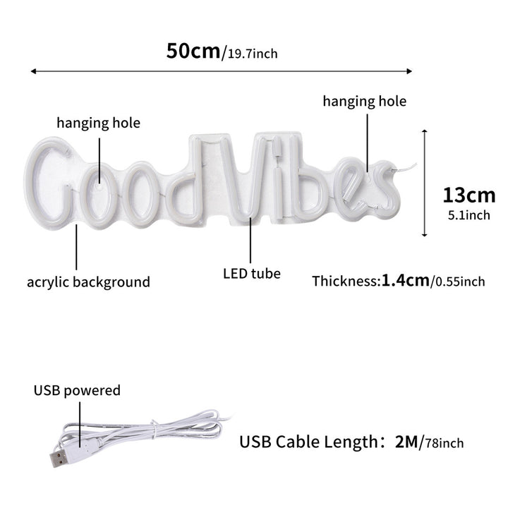 20" Good Vibes Neon Sign Trinx