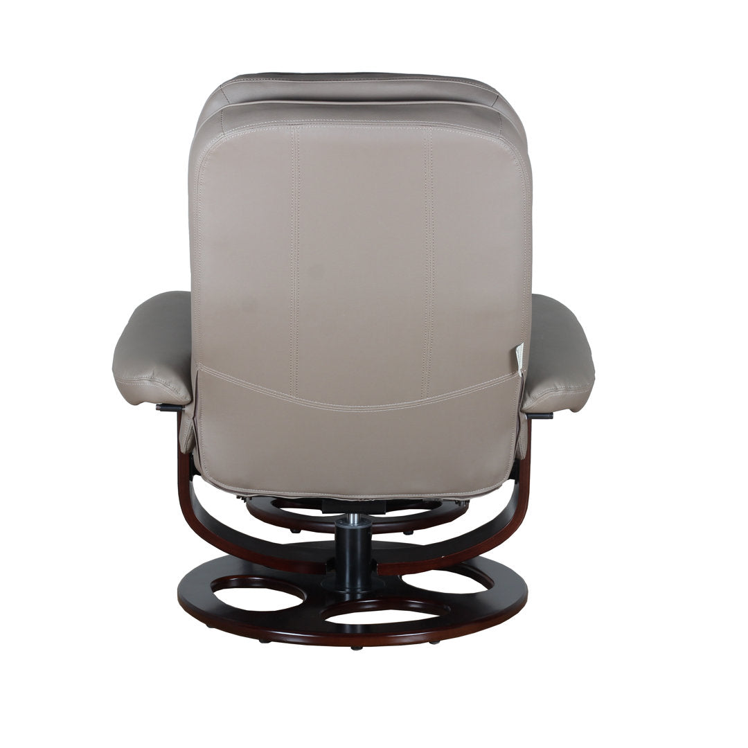 Majeda Manual Swivel Recliner With Ottoman Hokku Designs Body Fabric: Roman Tan Leather Match