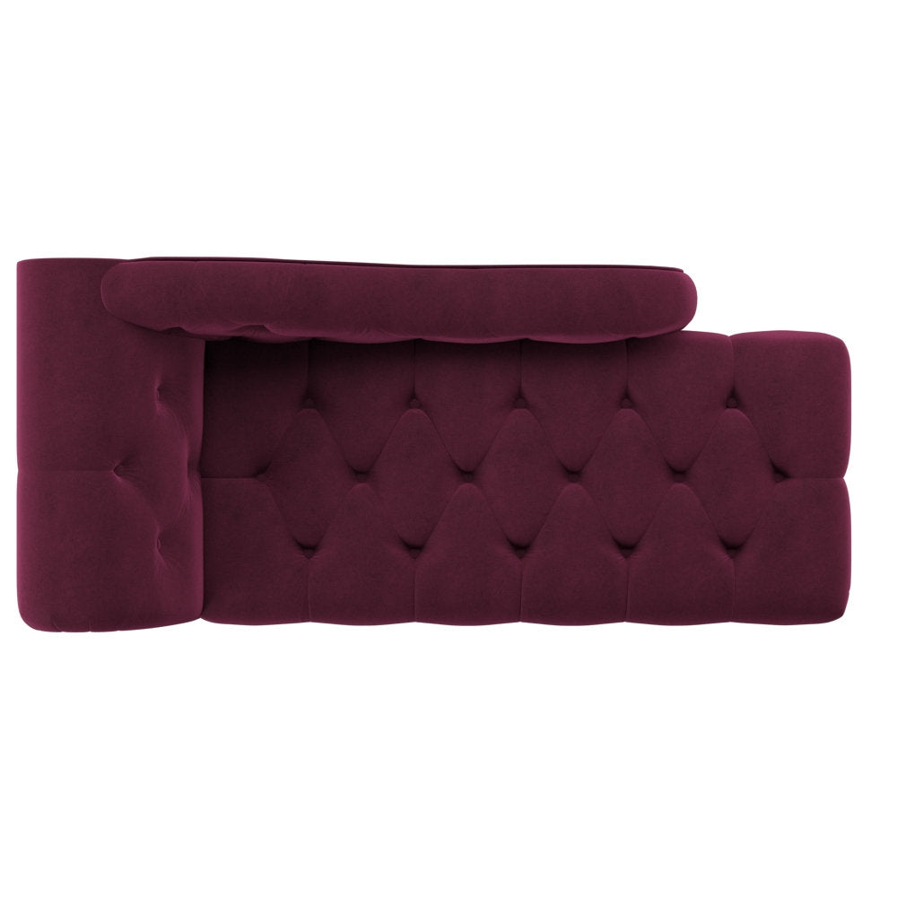 Kannon Tufted Right-Arm Chaise Lounge Willa Arlo™ Interiors Fabric: Burgundy Velvet
