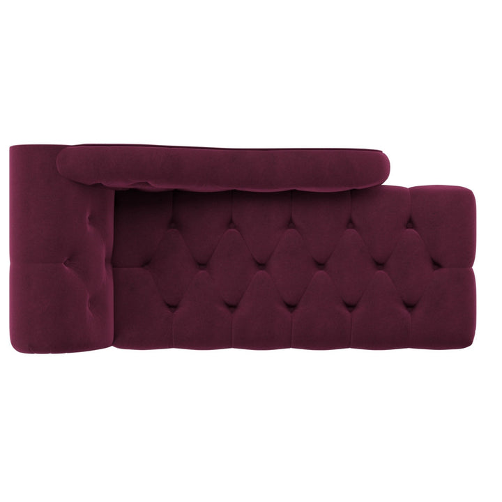 Kannon Tufted Right-Arm Chaise Lounge Willa Arlo™ Interiors Fabric: Burgundy Velvet
