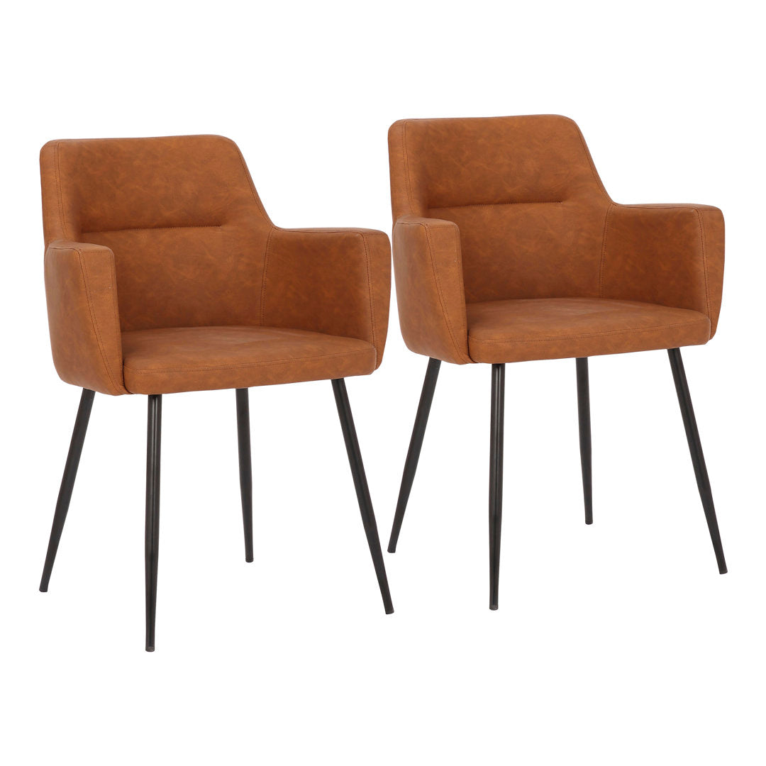 Cedeno Upholstered Dining Chair (Set of 2) Mercury Row® Upholstery Color: Camel