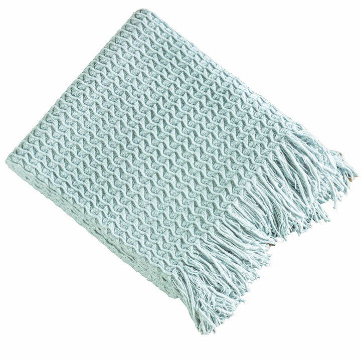 Winding Wave Throw Brielle Color: Light Blue