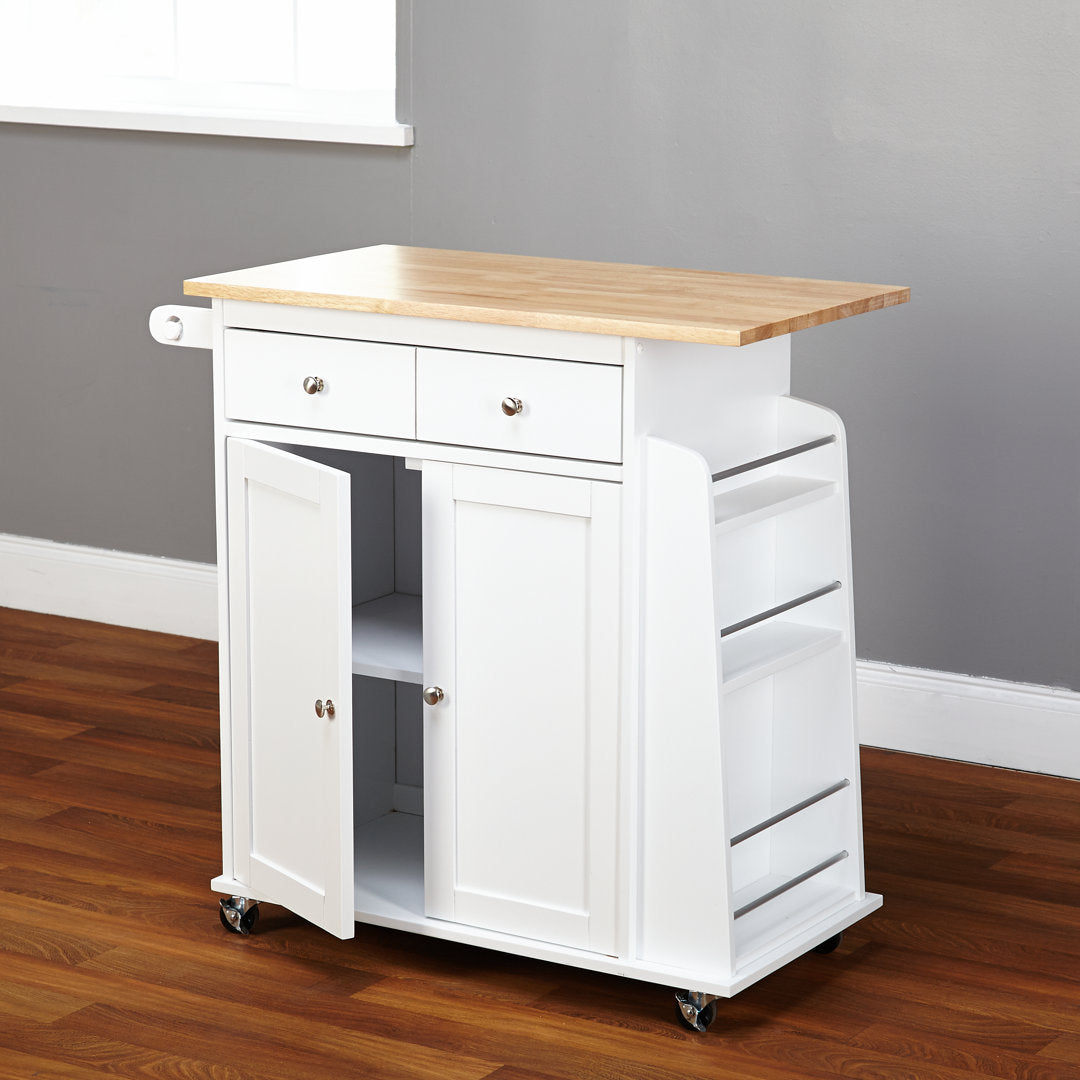 Ferraro Kitchen Cart Alcott Hill® Base Finish: White