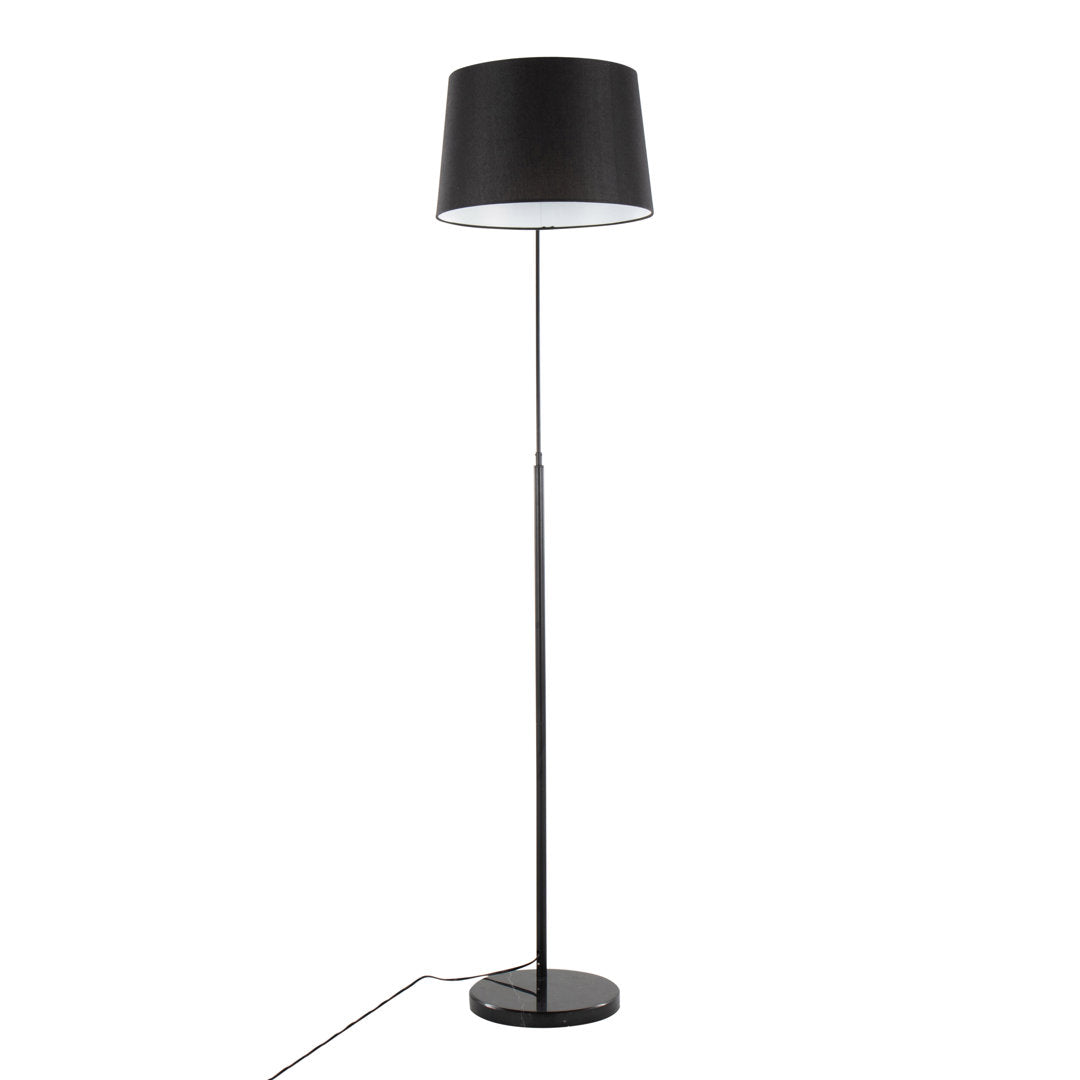 74" Arched Floor Lamp Latitude Run® Shade Color: Black Velvet Base Finish: Black