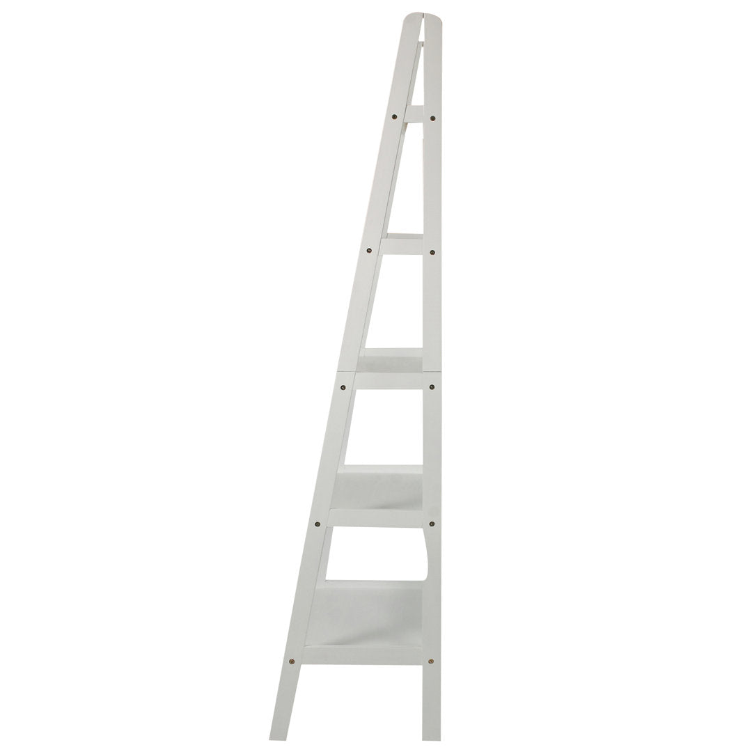 Natrona 72.5" H x 25.25" W Solid Wood Ladder Bookcase Zipcode Design™ Color: White
