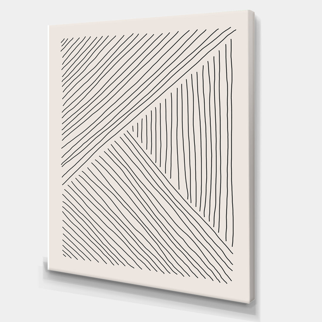 Minimal Geometric Lines II - Wrapped Canvas Print East Urban Home Size: 46'' H x 36'' W x 1.5'' D