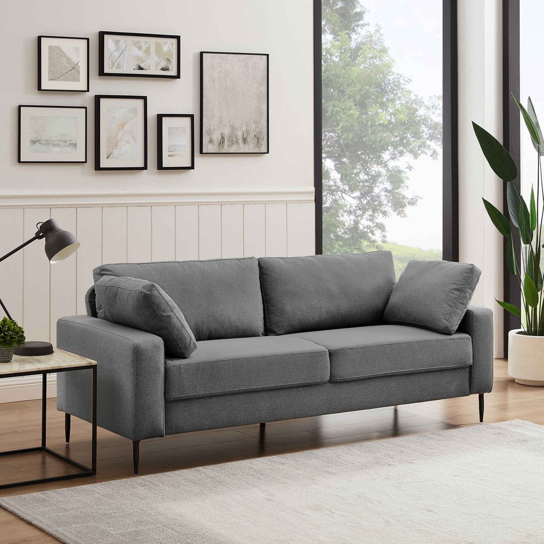 Jeses MINIMORE Modern Style Etta 84.3" Mid-Century Modern Design Sofa Corrigan Studio® Fabric: Gray Cotton Blend