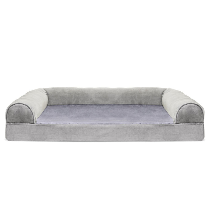 Quilted Orthopedic Bolster Sofa Pet Bed FurHaven Color: Smoke Gray Size: Large (36" W x 27" D x 6.5" H)