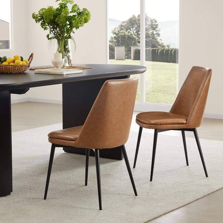 Betzalel Upholstered Parsons Chair (Set of 2) Wade Logan® Upholstery Color: Brown