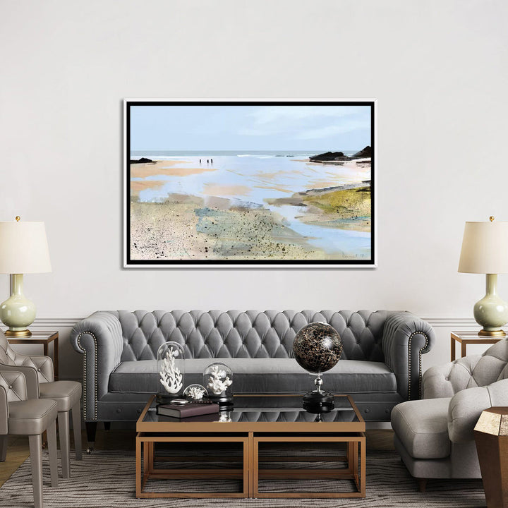 Sea View' Graphic Art Print East Urban Home Size: 40" H x 60" W x 1.5" D Format: White Framed Canvas